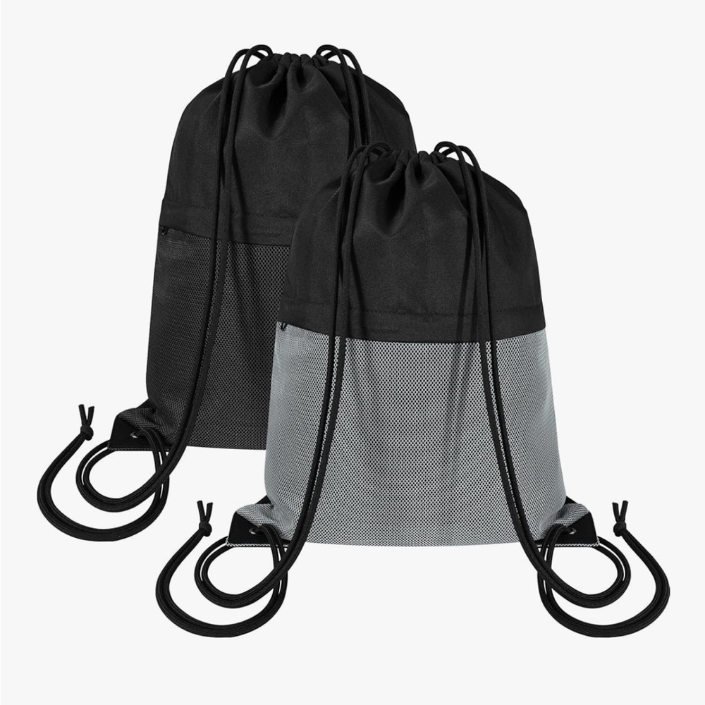 2Pcs Drawstring Backpack Bag - String Gym Bag for Women & Men